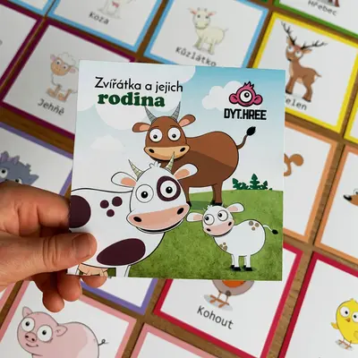 Kartičky - Zvířátka a jejich rodina
