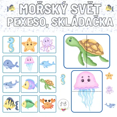 Mořský svět - pexeso, skládačka