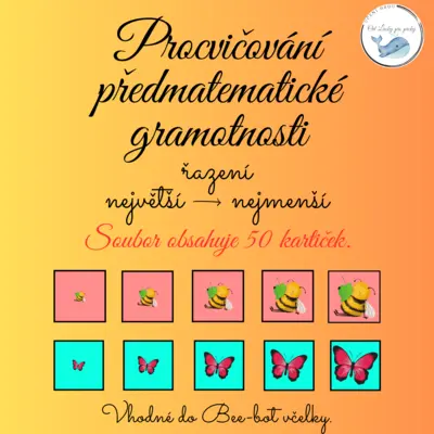 Procvičování předmatematické gramotnosti 🌳🐛 ➡️ řazení největší ➡️ nejmenší