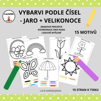 Vybarvi podle čísel - JARO + VELIKONOCE