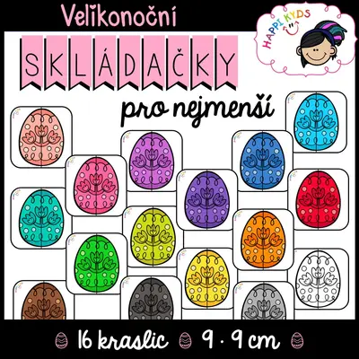 VELIKONOČNÍ SKLÁDAČKY pro nejmenší (BARVY)