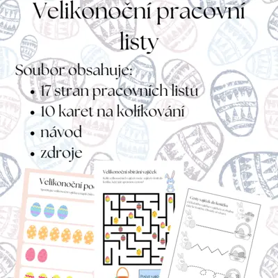 Pracovní listy + kolíčkování - Velikonoce