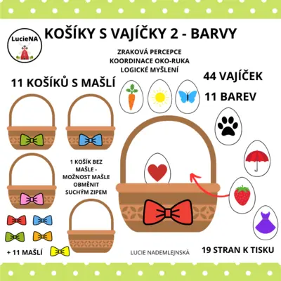 Košíky s vajíčky 2 - barvy