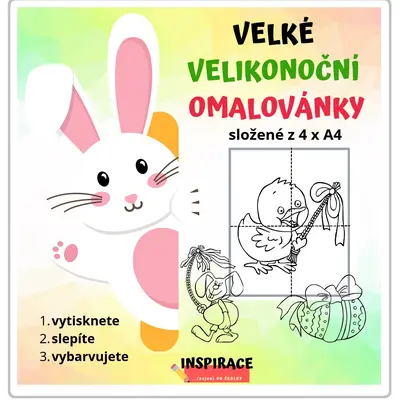VELKÉ omalovánky VELIKONOCE (4xA4)