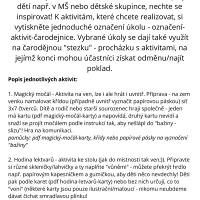 čarodějnice - aktivity