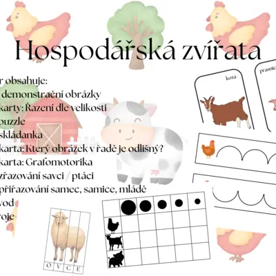 Hospodářská zvířata a jejich mláďata