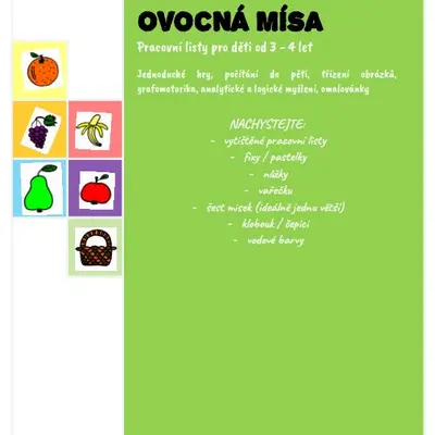Ovocná mísa (pracovní listy)