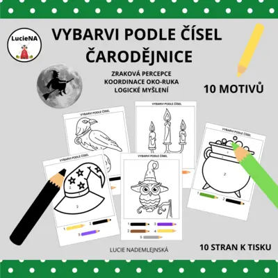 Vybarvi podle čísel -ČARODĚJNICE