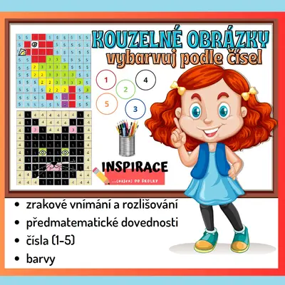 KOUZELNÉ OBRÁZKY - vybarvuj podle čísel