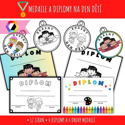 Medaile a diplomy na Den dětí