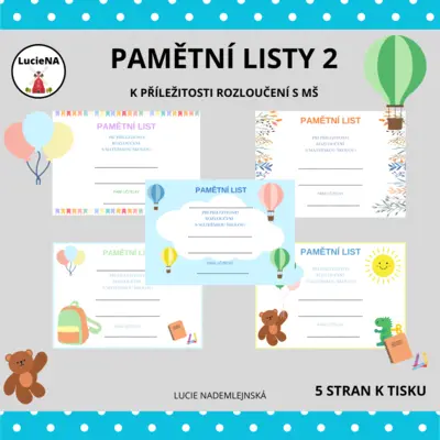 PAMĚTNÍ LISTY DO MŠ 2