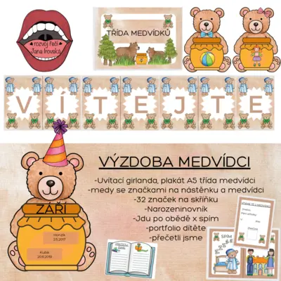 VÝZDOBA DO MŠ-MEDVÍDCI 