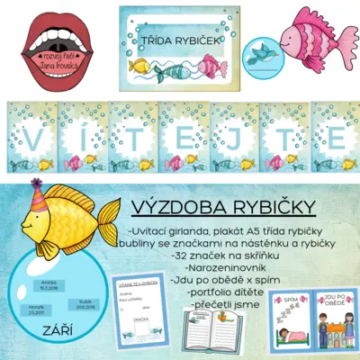 VÝZDOBA DO MŠ-RYBIČKY 