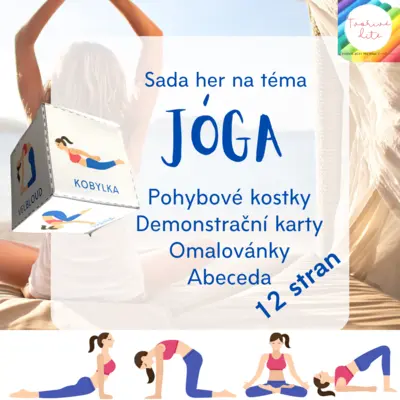Jóga - sada her (pohybové kostky, demonstrační kartičky a abeceda)
