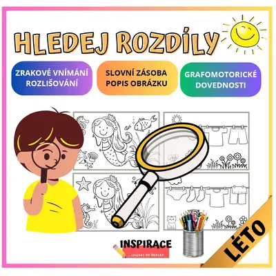 Omalovánky - Hledej ROZDÍLY (léto) 🌞