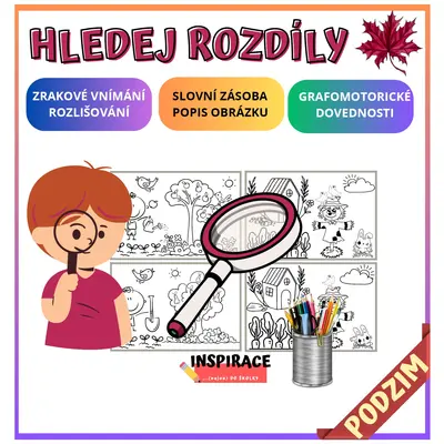 Omalovánky - Hledej ROZDÍLY (podzim) 🍂