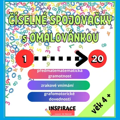 Číselné spojovačky 1-20 s omalovánkou