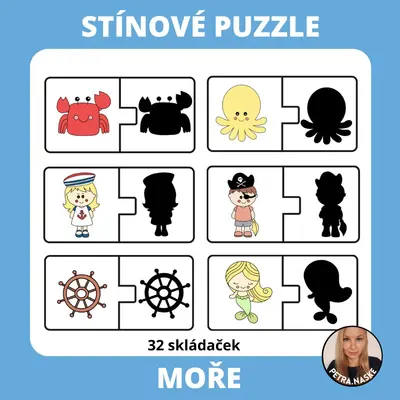 Stínové puzzle - moře a námořníci