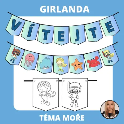 Girlanda, výzdoba třídy - téma MOŘE