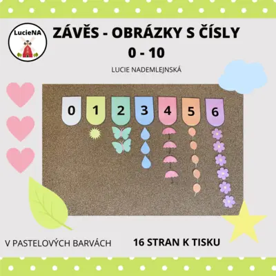 ZÁVĚS OBRÁZKY S ČÍSLY 0 -10