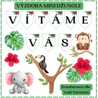 Výzdoba mini džungle VÍTÁME VÁS