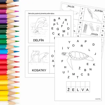 UČÍME SE PÍSMENKA - ZVÍŘÁTKA MOŘÍ A OCEÁNŮ
