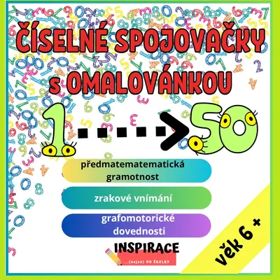 Číselné spojovačky 1-50 s omalovánkou