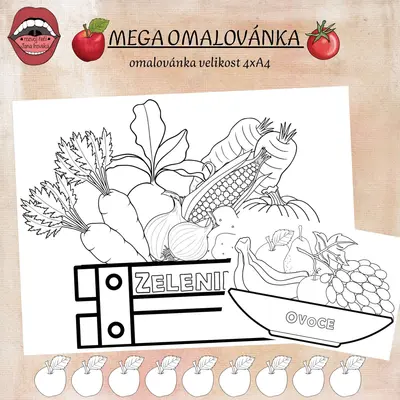 MEGA OMALOVÁNKA-OVOCE A ZELENINA