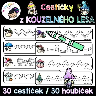 CESTIČKY Z KOUZELNÉHO LESA - grafomotorické proužky