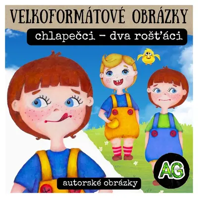 Velkoformátové obrázky dvou rošťáků - výzdoba dveří, družiny, chodby, třídy