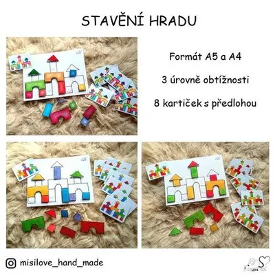 Pracovní list na suchý zip - STAVENÍ HRADU