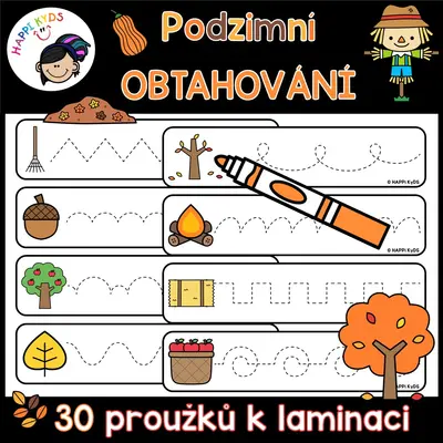 PODZIMNÍ OBTAHOVÁNÍ - grafomotorické proužky