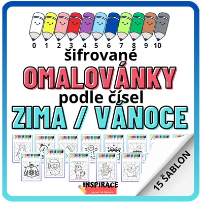 Šifrované omalovánky podle čísel ZIMA / VÁNOCE