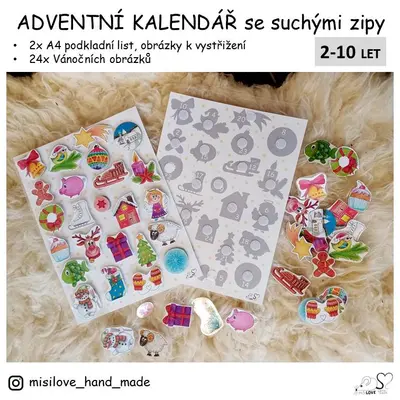 ADVENTNÍ KALENDÁŘ se suchými zipy