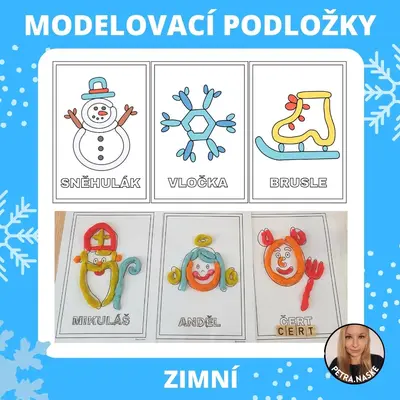 Zimní modelovací podložky (omalovánky)