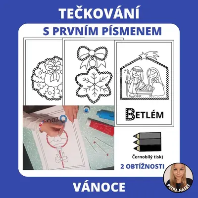 Tečkování (s prvním písmenem) - Vánoce