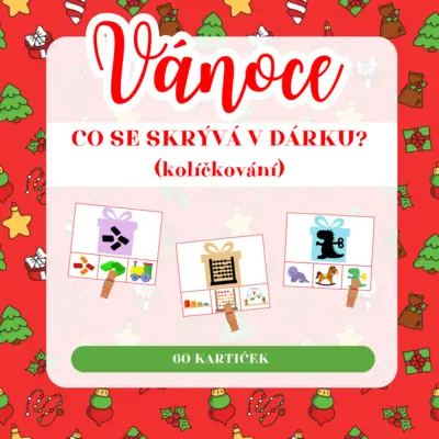 VÁNOCE - Co se skrývá v dárku? (kolíčkování)