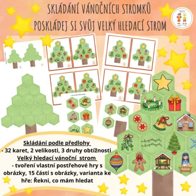 Skládání vánočních stromků, poskládej si svůj vánoční hledací strom 