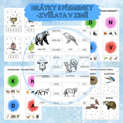 HRÁTKY S PÍSMENKY - ZVÍŘATA V ZIMĚ
