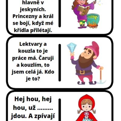 AKTIVITY S POHÁDKOVÝMI POSTAVAMI