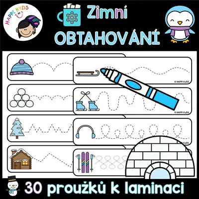 ZIMNÍ OBTAHOVÁNÍ - grafomotorické proužky