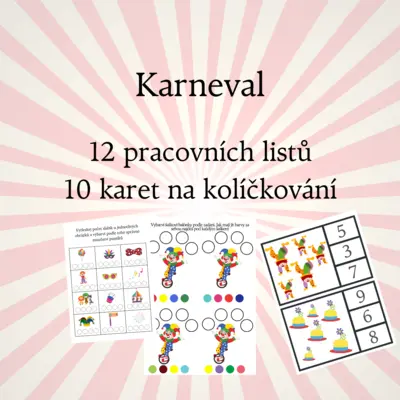 Karneval - pracovní listy, kolíčkování