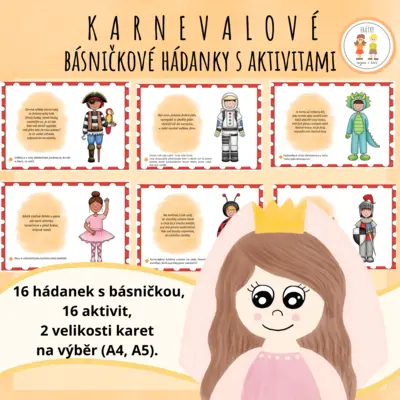 Karneval - Básničkové hádanky s aktivitami