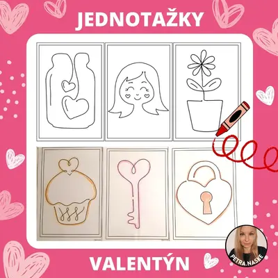 Valentýn - Jednotažky (grafomotorika)
