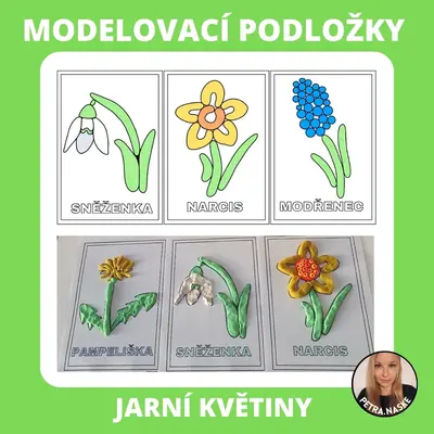 Jarní květiny - modelovací podložky (omalovánky)