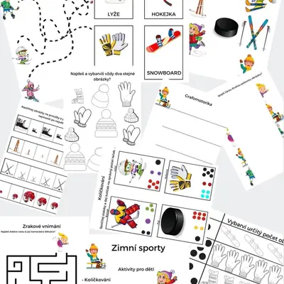 Zimní sporty - pracovní listy