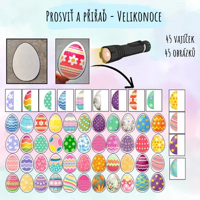 Prosviť a přiřaď - Velikonoce - kraslice