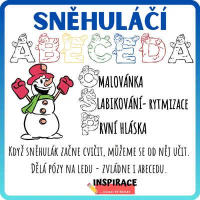 Sněhuláčí ABECEDA - omalovánka s hláskou ⛄