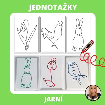 Jaro a Velikonoce - jednotažky (grafomotorika)