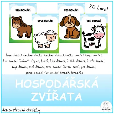 Hospodářská zvířata - demonstrační obrázky